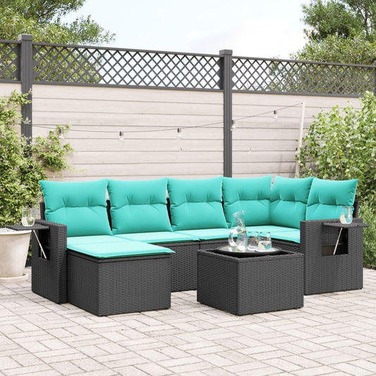 Havesofasæt Med 7 Hynder Polyrattan - Hovedbillede