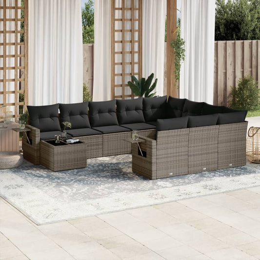 Loungesæt Til Haven 11 Dele Med Hynder Polyrattan