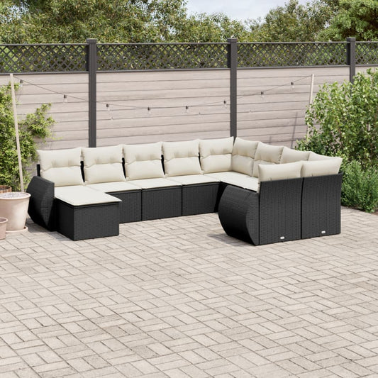 Sofasæt Til Haven 10 Dele Med Hynder Polyrattan Sort