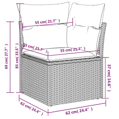 8-delt Havesofasæt Med Hynder Polyrattan - Billede 11