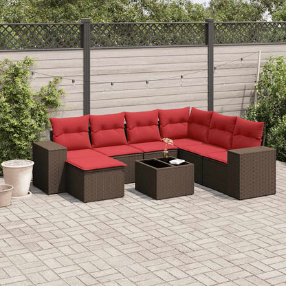 8-delt Havesofasæt Med Hynder Polyrattan - Hovedbillede
