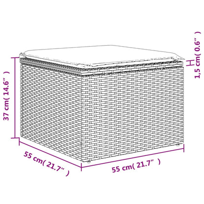 Havesofasæt Med 6 Dele Og Hynder Polyrattan - Billede 9