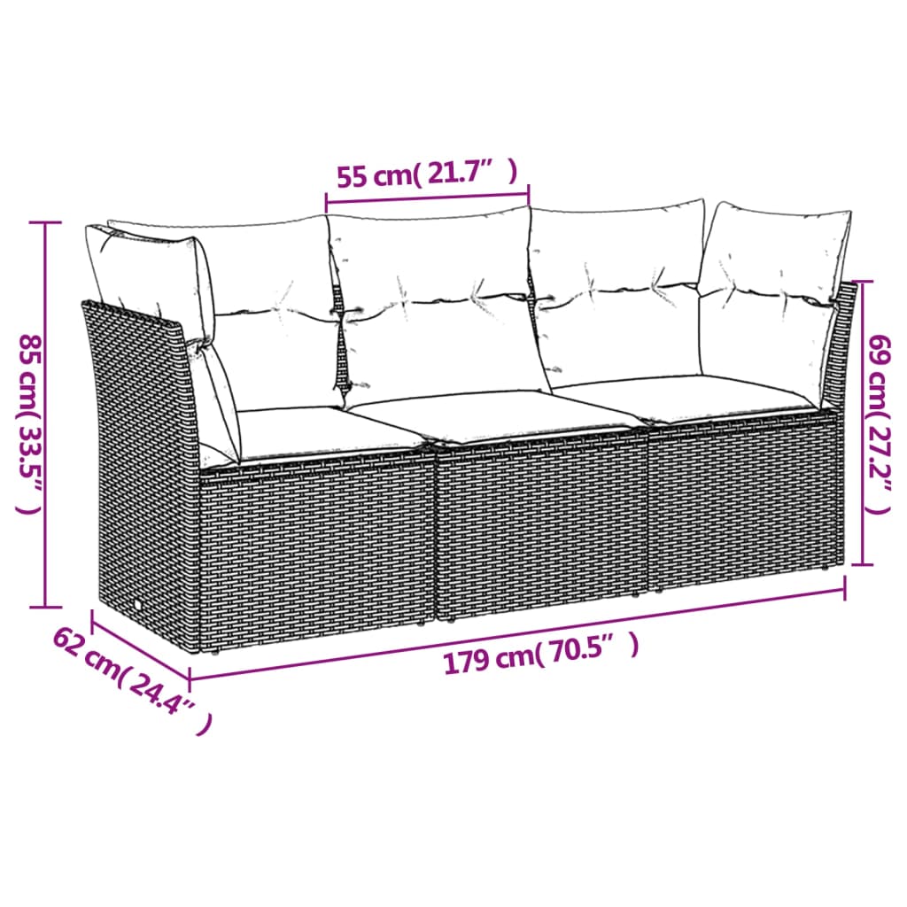 Sofasæt Til Haven 4 Dele Med Hynder Polyrattan Sort