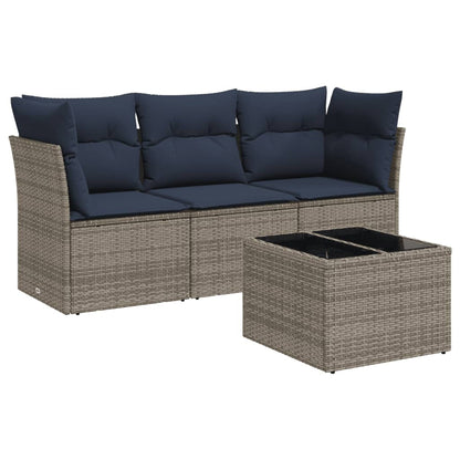 Sofasæt Til Haven 4 Dele Med Hynder Polyrattan Sort