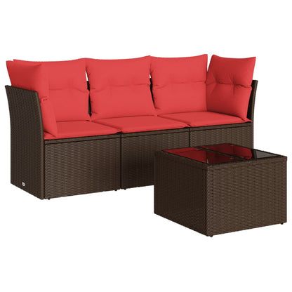 Sofasæt Til Haven 4 Dele Med Hynder Polyrattan Sort
