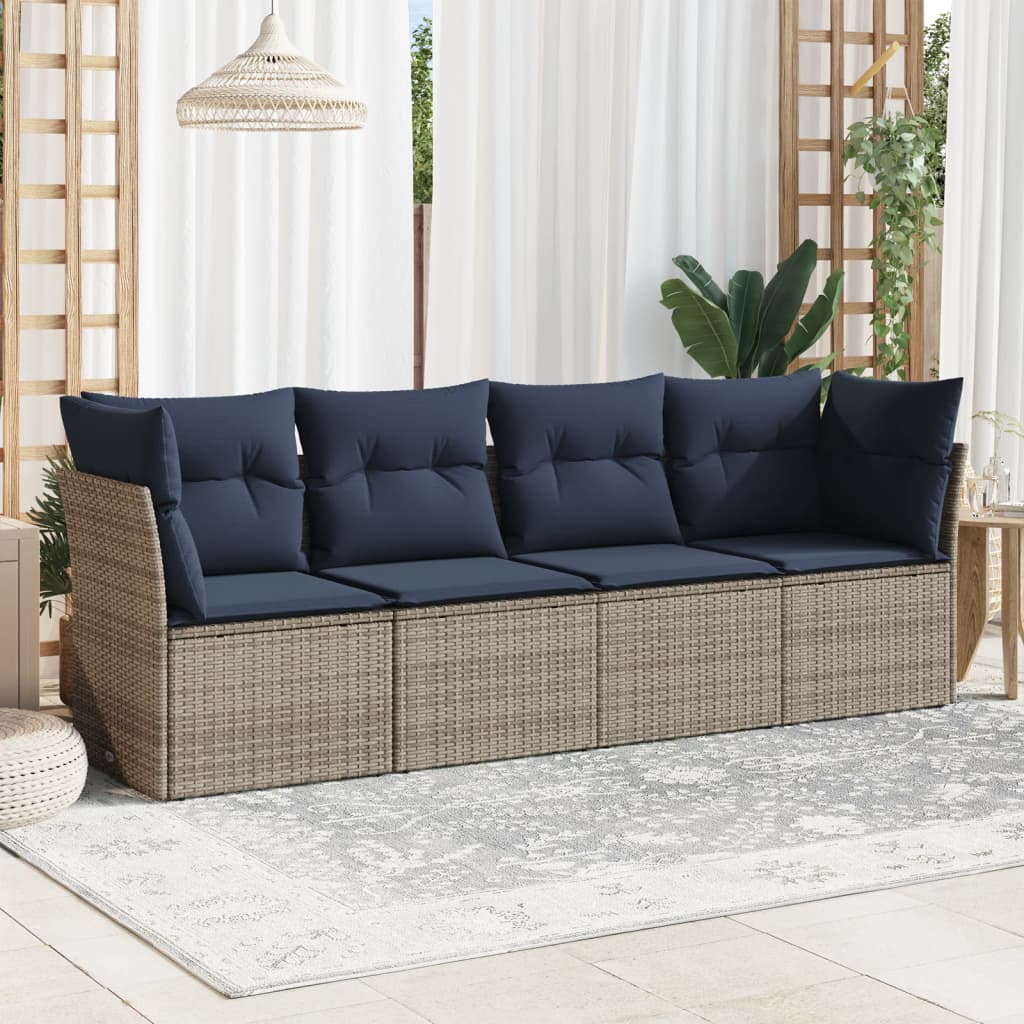 Sofasæt Til Haven 5 Dele Med Hynder Polyrattan Sort
