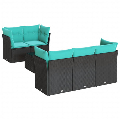 Sofasæt Til Haven 6 Dele Med Hynder Polyrattan Sort