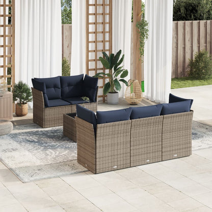 Sofasæt Til Haven 6 Dele Med Hynder Polyrattan Sort