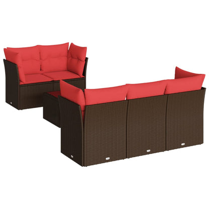 Sofasæt Til Haven 6 Dele Med Hynder Polyrattan Sort