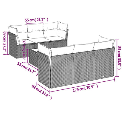 Sofasæt Til Haven 7 Dele Med Hynder Polyrattan