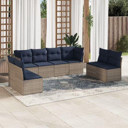 Sofasæt Til Haven 9 Dele Med Hynder Polyrattan Sort
