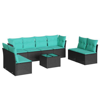 Sofasæt Til Haven 9 Dele Med Hynder Polyrattan Sort
