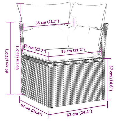 Sofasæt til Haven 5 Dele med Hynder Polyrattan Grå - billede 4