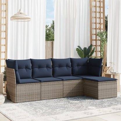 Sofasæt til Haven 5 Dele med Hynder Polyrattan Grå - hovedbillede