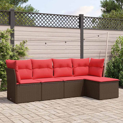 Sofasæt til Haven 5 Dele med Hynder Polyrattan Grå