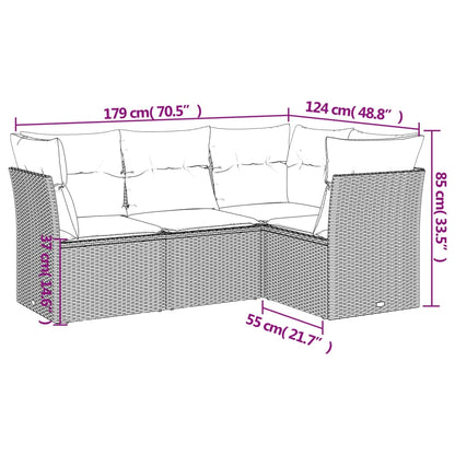 Sofasæt Til Haven 5 Dele Med Hynder Polyrattan Sort