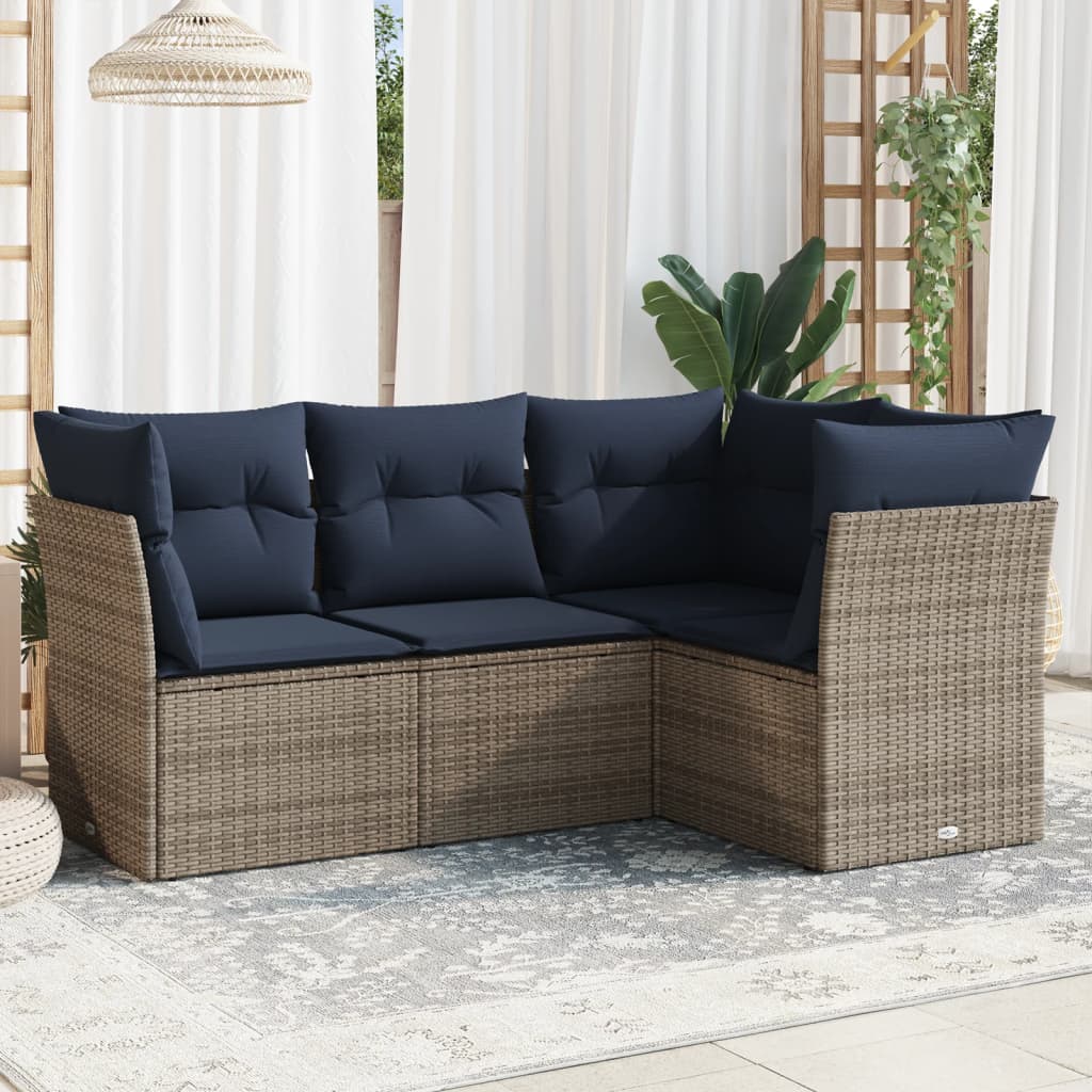 Sofasæt Til Haven 5 Dele Med Hynder Polyrattan Sort