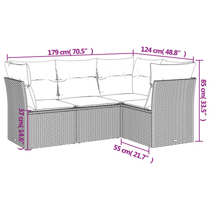 Sofasæt Til Haven 5 Dele Med Hynder Polyrattan Sort