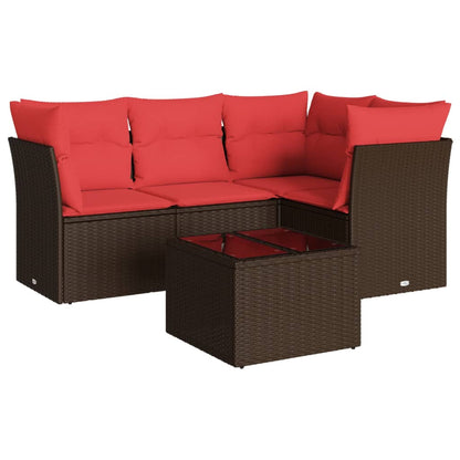 Sofasæt Til Haven 5 Dele Med Hynder Polyrattan Sort