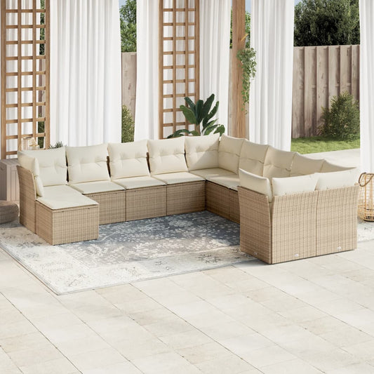 Sofasæt Til Haven 11 Dele Med Hynder Polyrattan Beige