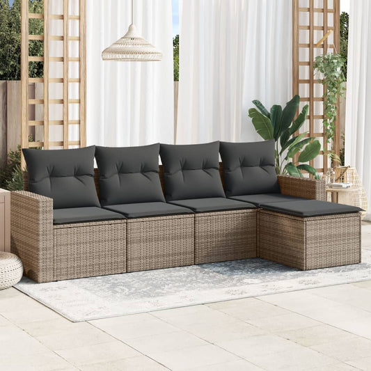 Sofasæt 5 Dele Med Hynder Polyrattan