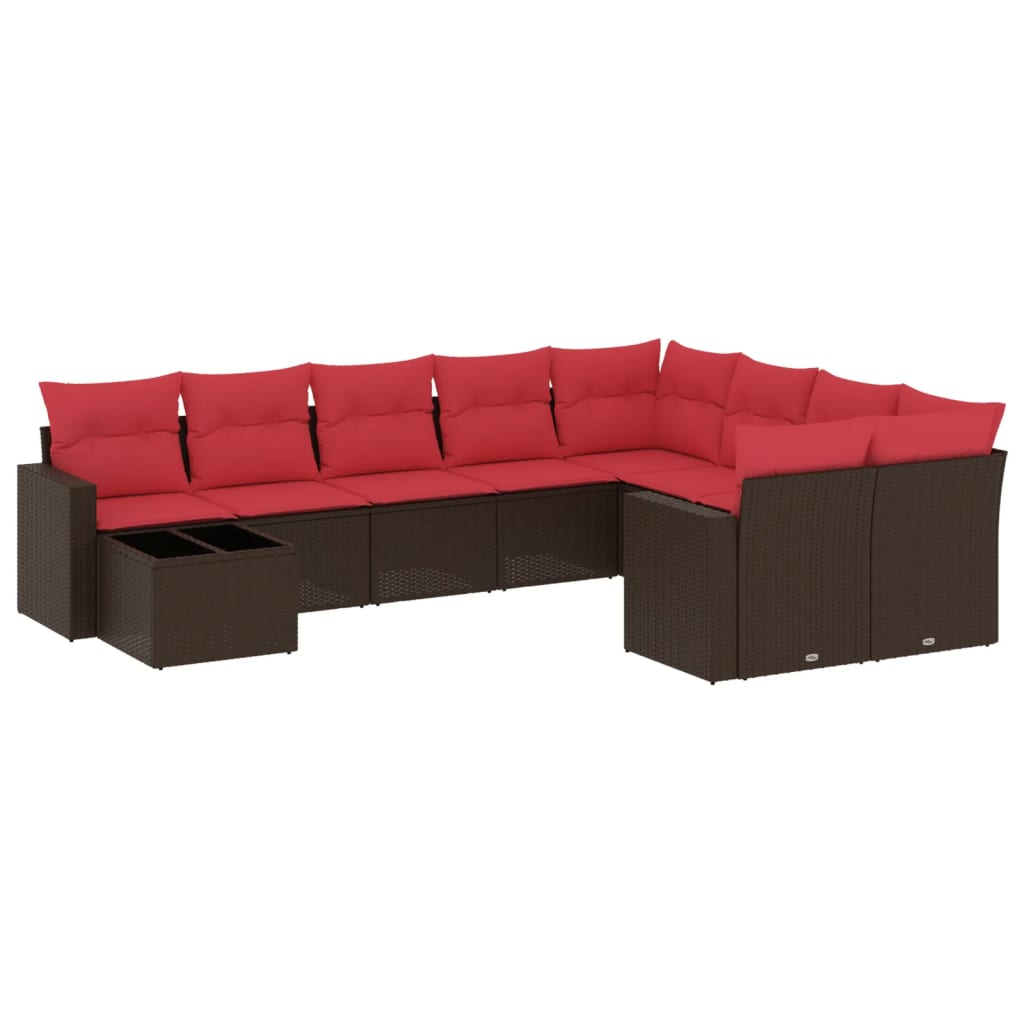 Sofasæt Til Haven 10 Dele Med Hynder Polyrattan Sort