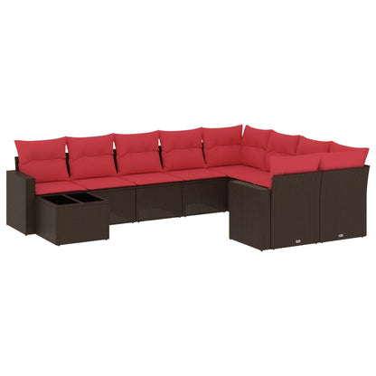 Sofasæt Til Haven 10 Dele Med Hynder Polyrattan Sort