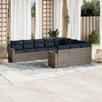 Sofasæt Til Haven 10 Dele Med Hynder Polyrattan Sort