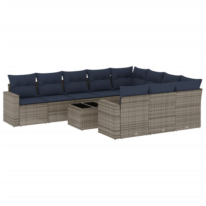 Sofasæt Til Haven 10 Dele Med Hynder Polyrattan Sort