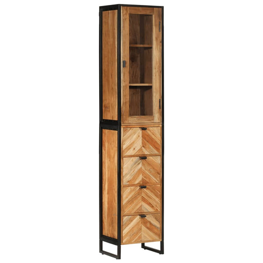 Badeværelsesskab 40x27x190 Cm Jern Og Massivt Akacietræ - Hovedbillede
