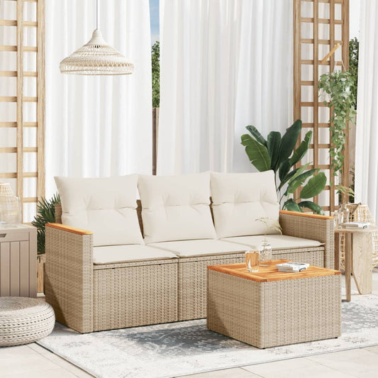 Sofasæt Til Haven 4 Dele Med Hynder Polyrattan