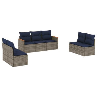 Havesofasæt Med 7 Dele Og Hynder Polyrattan - Billede 2