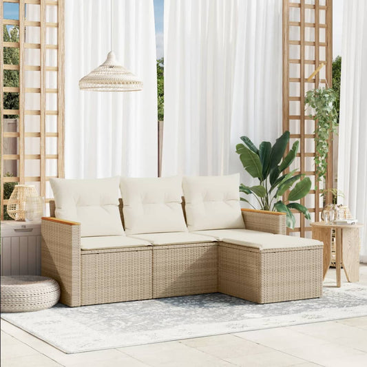 Sofasæt Til Haven 4 Dele Med Hynder Polyrattan