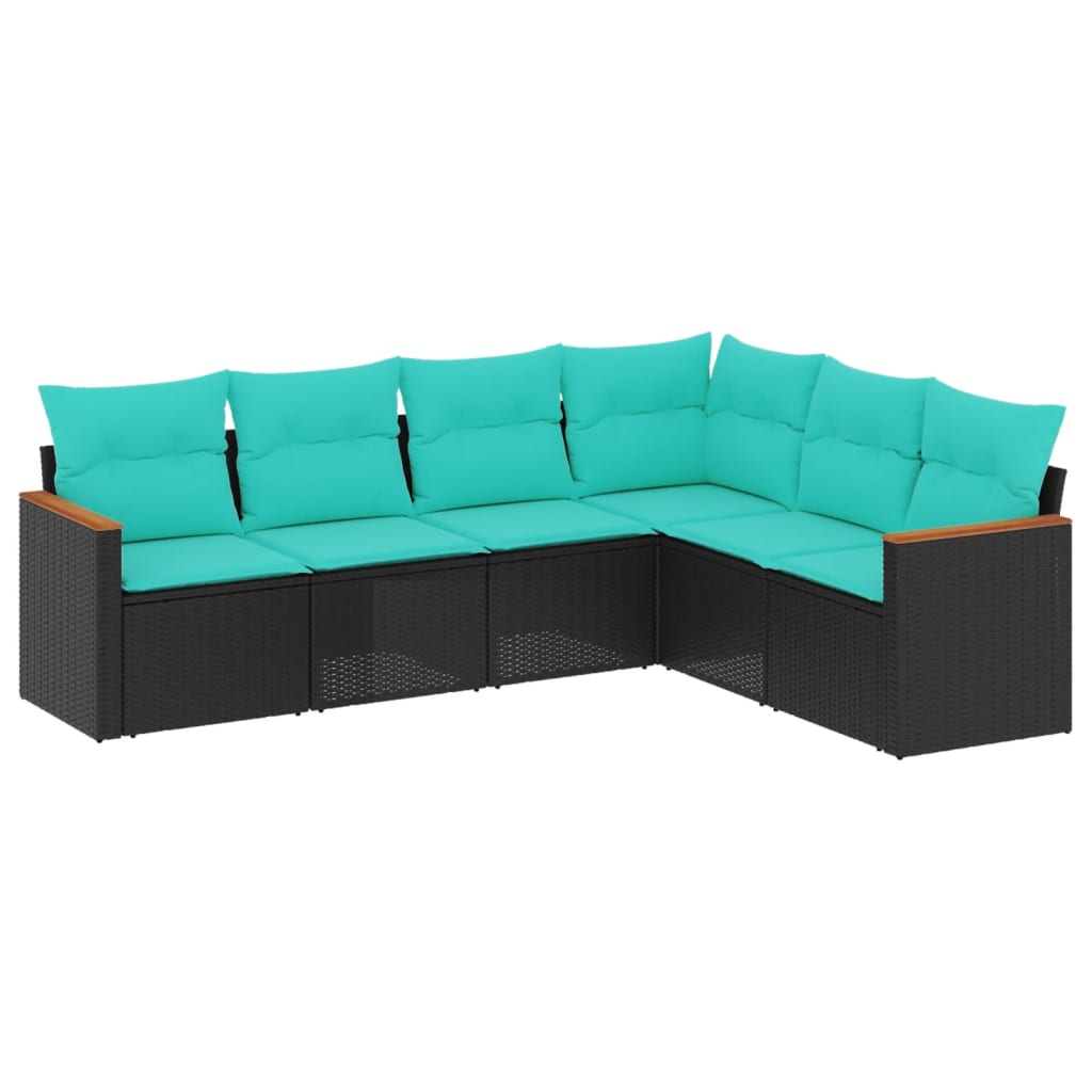 Havesofasæt Med 6 Hynder Polyrattan - Billede 2