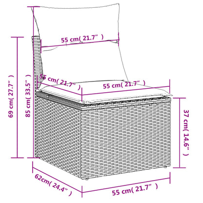 Havesofasæt Med 6 Hynder Polyrattan - Billede 10
