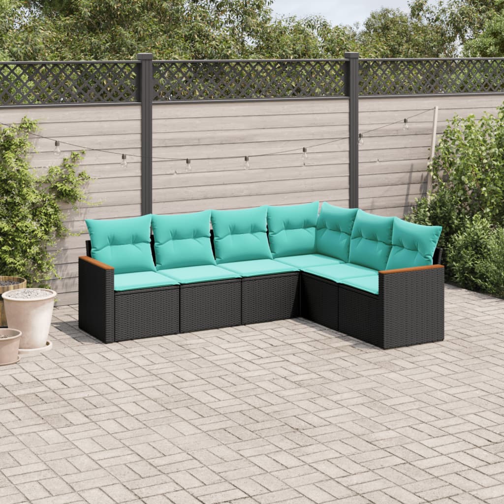 Havesofasæt Med 6 Hynder Polyrattan - Hovedbillede