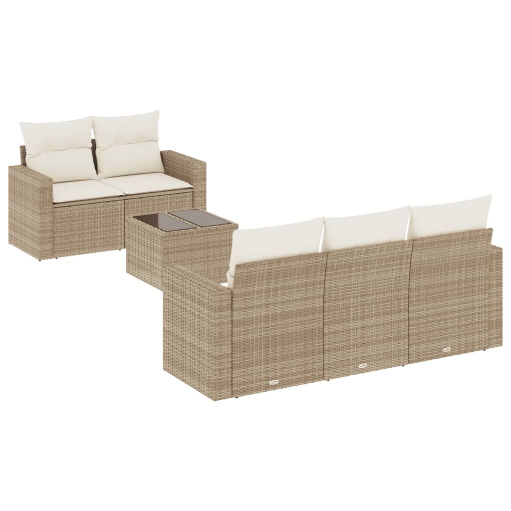 Sofasæt Til Haven 6 Dele Med Hynder Polyrattan - Billede 2
