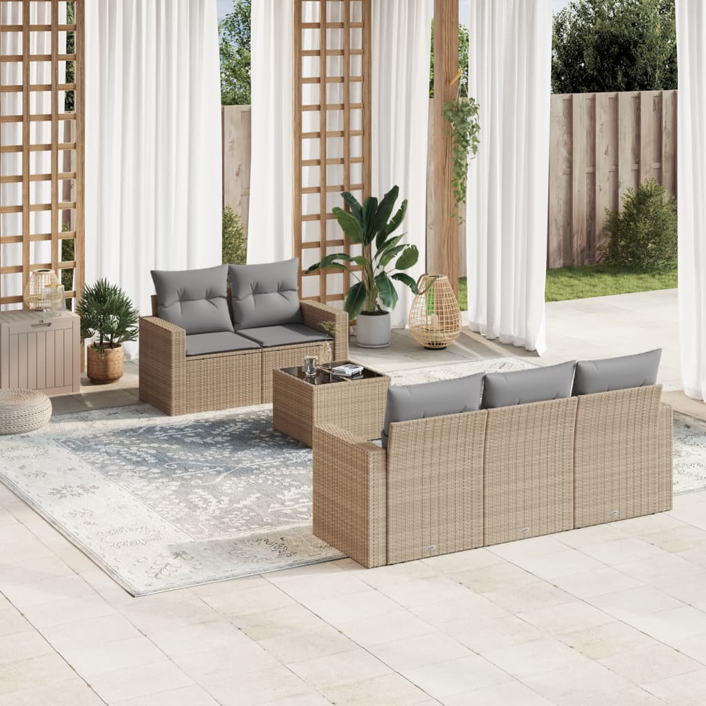 Sofasæt Til Haven 6 Dele Med Hynder Polyrattan - Variant 3251036