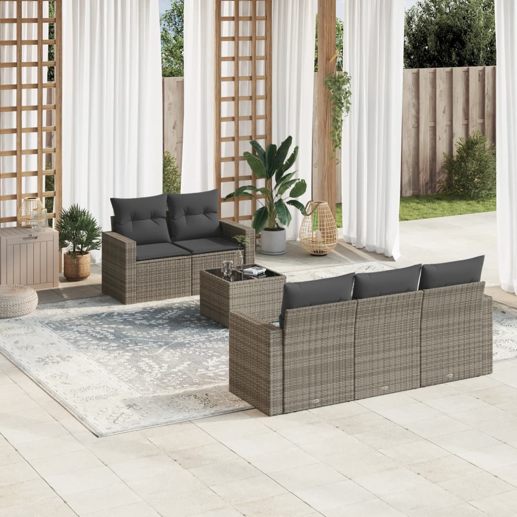 Sofasæt Til Haven 6 Dele Med Hynder Polyrattan - Variant 3251037