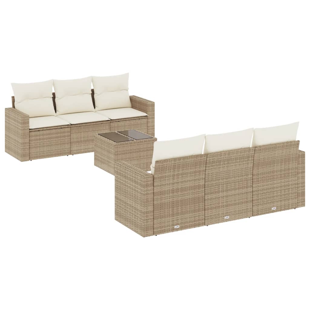 Sofasæt Til Haven 7 Dele Med Hynder Polyrattan - Billede 2