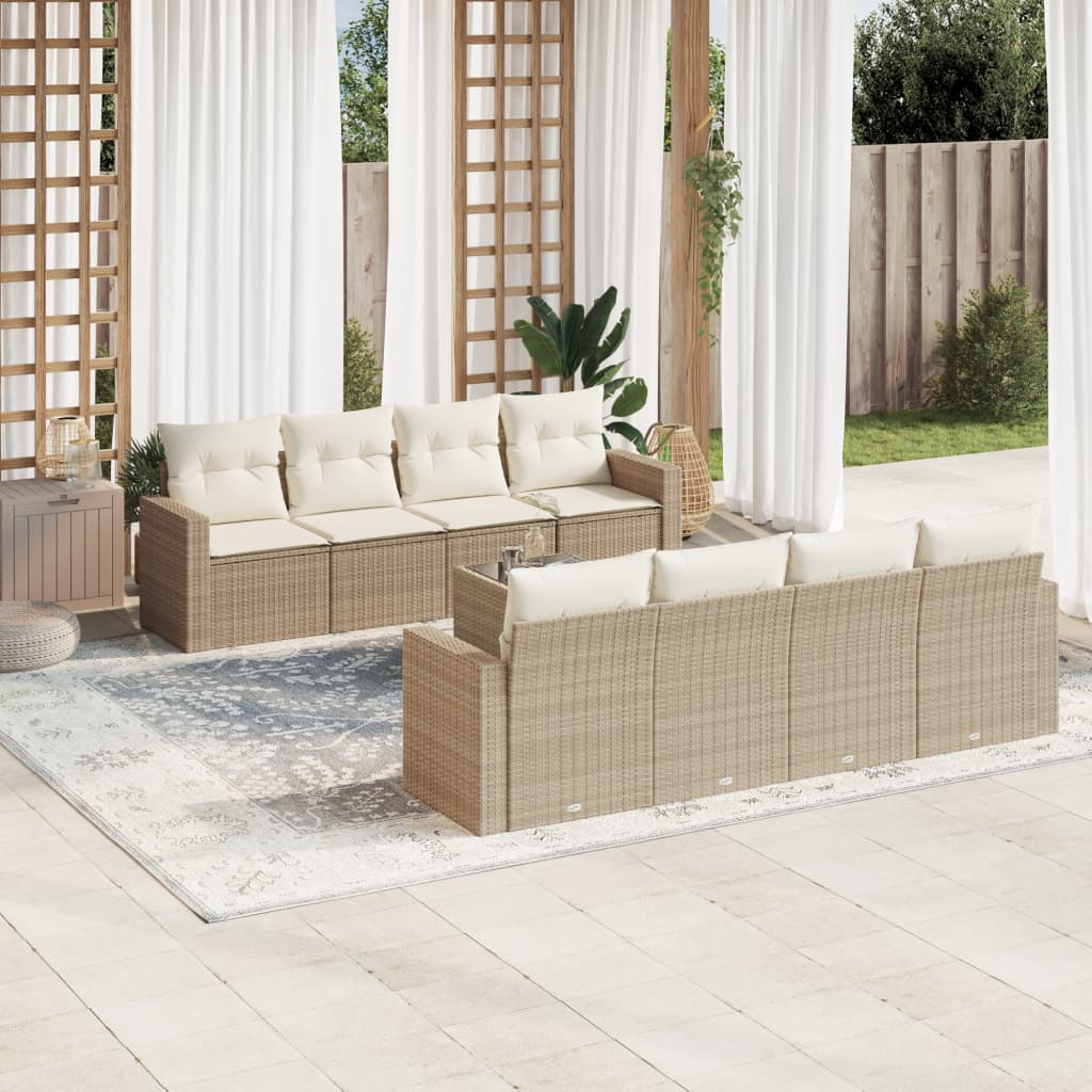 Sofasæt Til Haven 9 Dele Med Hynder Polyrattan - Hovedbillede
