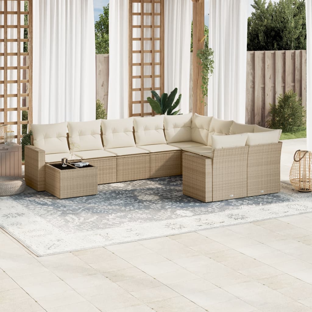 Sofasæt Til Haven 10 Dele Med Hynder Polyrattan - Hovedbillede