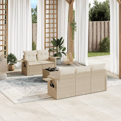 Sofasæt Til Haven 6 Dele Med Hynder Polyrattan - Hovedbillede