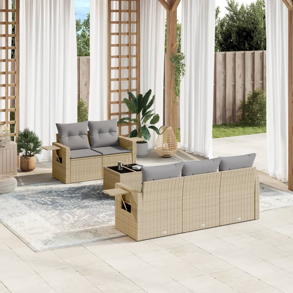 Sofasæt Til Haven 6 Dele Med Hynder Polyrattan - Variant 3252236