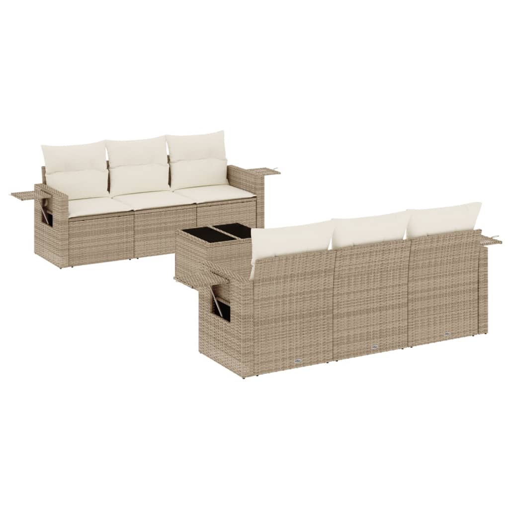 Sofasæt Til Haven 7 Dele Med Hynder Polyrattan - Billede 2