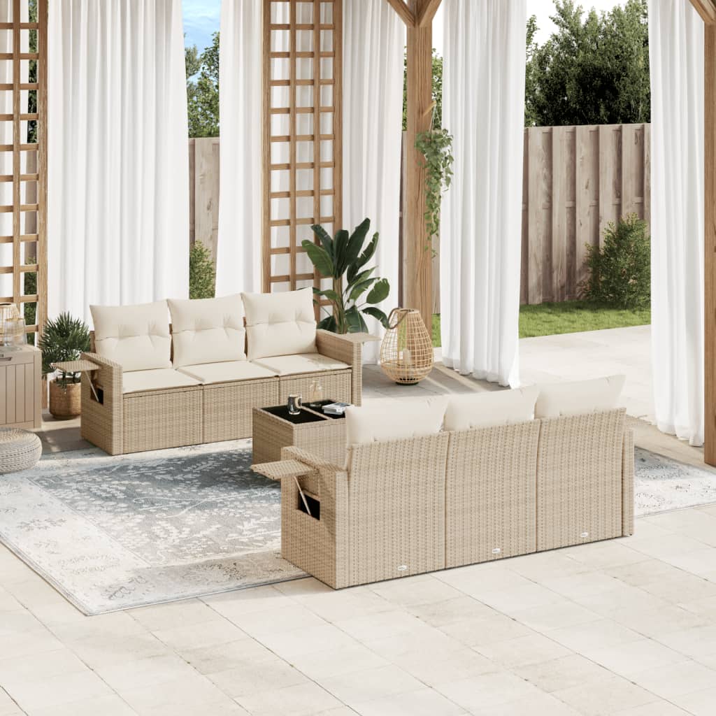 Sofasæt Til Haven 7 Dele Med Hynder Polyrattan - Hovedbillede
