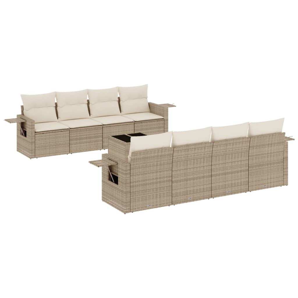Sofasæt Til Haven 9 Dele Med Hynder Polyrattan - Billede 2