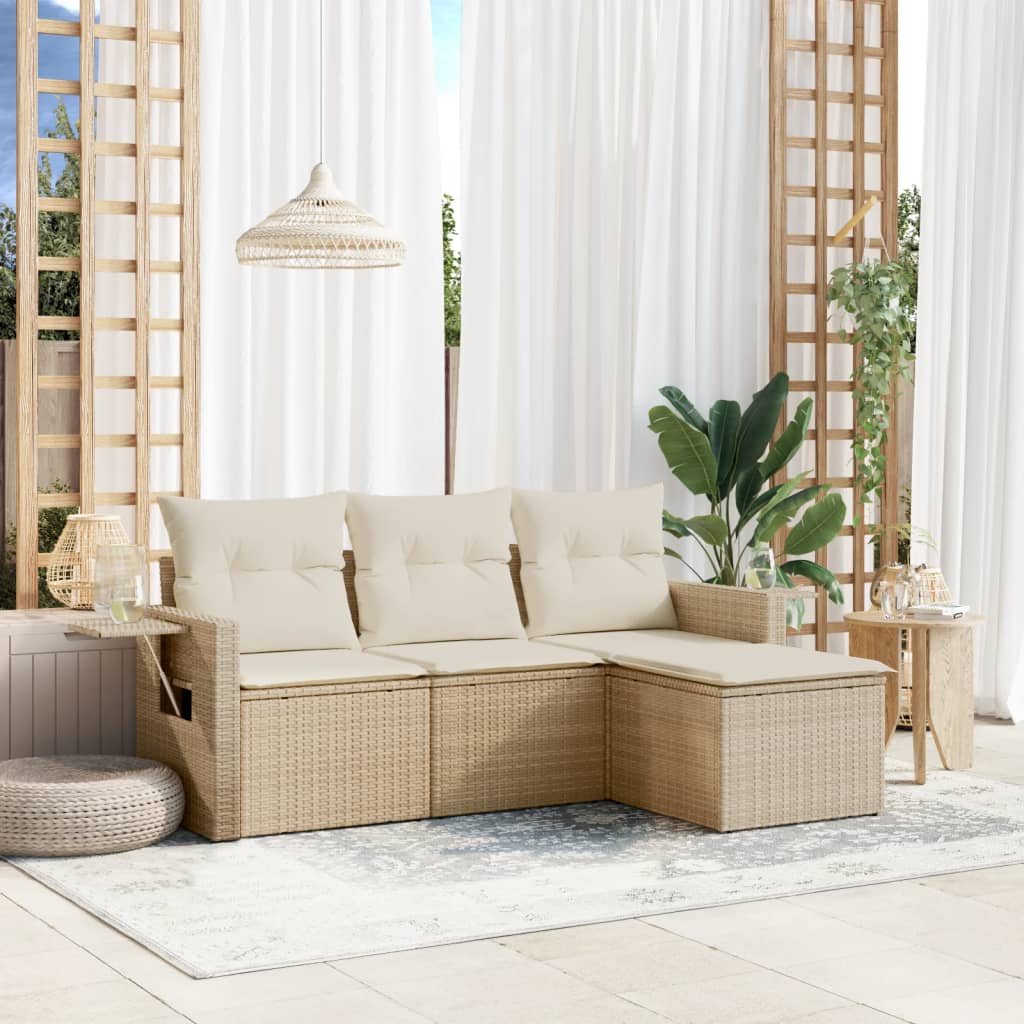 Sofasæt Til Haven 4 Dele Med Hynder Polyrattan - Hovedbillede