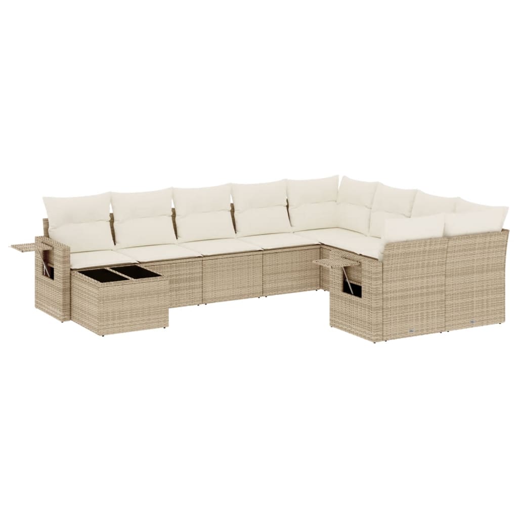 Sofasæt Til Haven 10 Dele Med Hynder Polyrattan - Billede 2
