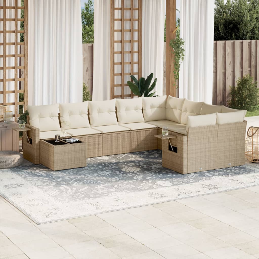 Sofasæt Til Haven 10 Dele Med Hynder Polyrattan - Hovedbillede